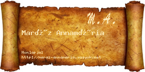 Maráz Annamária névjegykártya